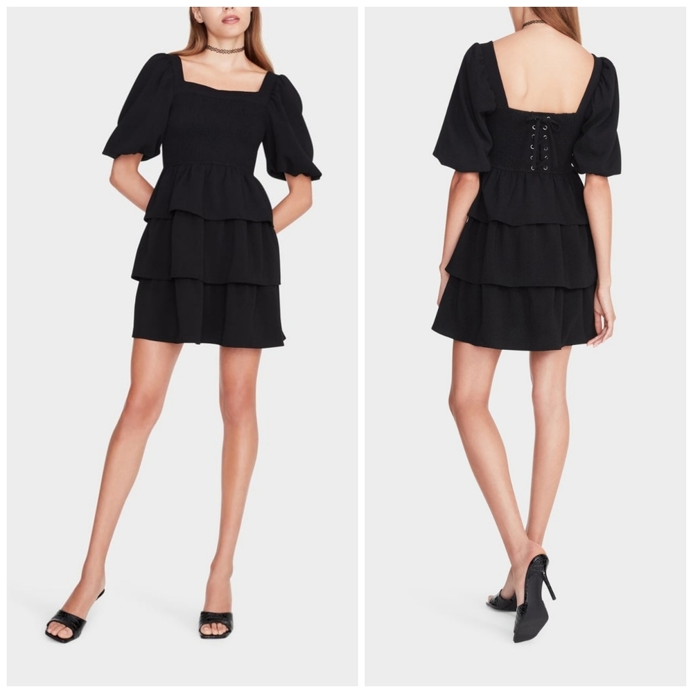 Betsey Johnson Lace It Up smocked dress M